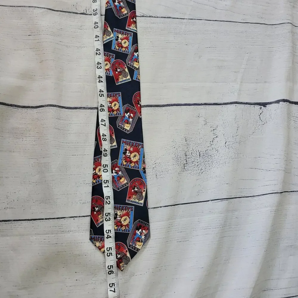 Mickey Unlimited Size 65” Vintage Novelty Tie Classic Disney‎ Print Black